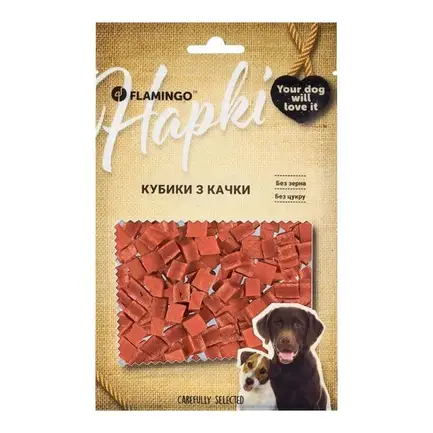 Flamingo кубики з качки для собак 75 г
