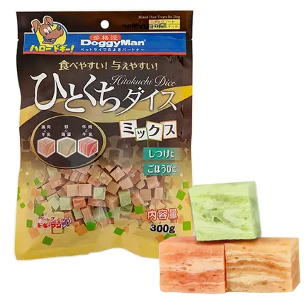 DoggyMan Mixed Dice Treats ДОГГІМЕН КУБИКИ МІКС курка, яловичина, тріска ласощі для собак 0,3 кг