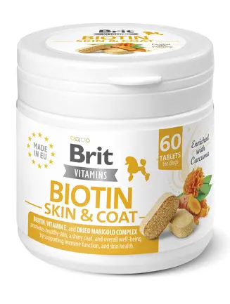 Вітаміни для собак Brit Vitamins Biotin Skin & Coat Care для шкіри та шерсті 60 таблеток