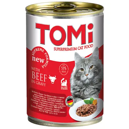 TOMi Beef ТОМІ ЯЛОВИЧИНА консерви для котів, вологий корм, банка 400г 0,4 кг