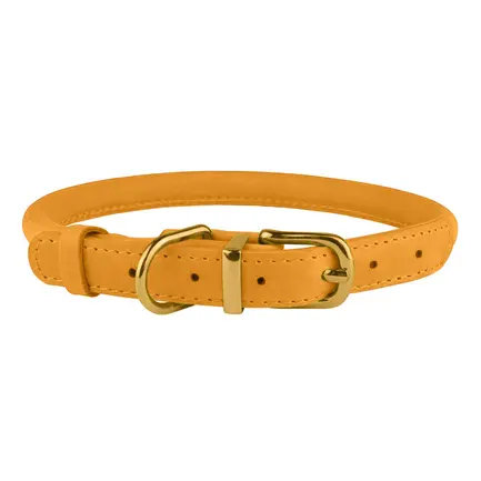 Нашийник для собак круглий шкіряний BronzeDog Crazy Голд L: додаткове фото 2