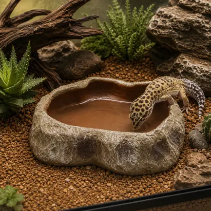 Миска для тераріуму Hobby Cera Dish Granite 2 13,5x10x3,5см (37801) поїлка та годівниця під натуральний камінь: додаткове фото 3