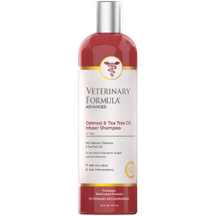 Veterinary Formula Advanced Oatmeal &amp; Tea Tree Oil Shampoo ВЕТЕРИНАРНА ФОРМУЛА ЗВОЛОЖУВАЛЬНИЙ лікувальний шампунь для собак, антибактеріальний, протизапальний 0,473 л