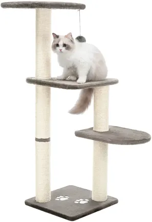 Дряпка Trixie Altea для котів, сизаль/плюш, 40х40х117 см (сіра): додаткове фото 2