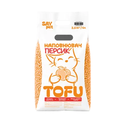 Наповнювач Tofu - з ароматизатором "Персик" 2,6 кг, 6 л, Say Pet