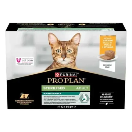 Purina Pro Plan Sterilised Вологий корму для стерилізованих котів Мус з куркою, 12х85 г
