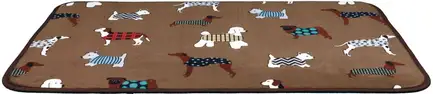 Килимок Trixie FunDogs для собак, плюшевий, з собачками, 90х68 см (коричневий)