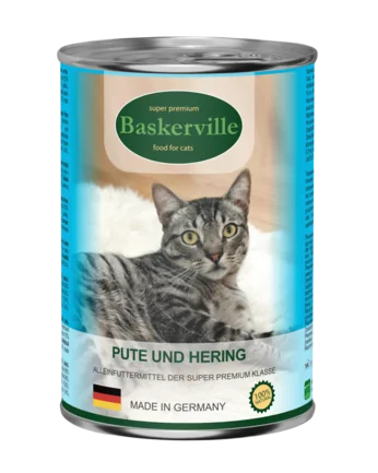 Baskerville Корм для котів Індичка та риба 400 г