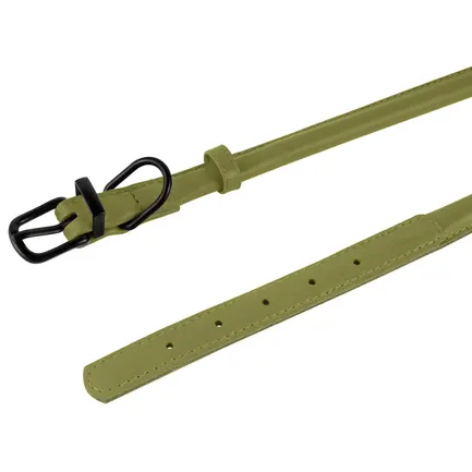 Нашийник для Собак Круглий Шкіряний BronzeDog Premium з Металевою Фурнітурою Оливковий XL: додаткове фото 4