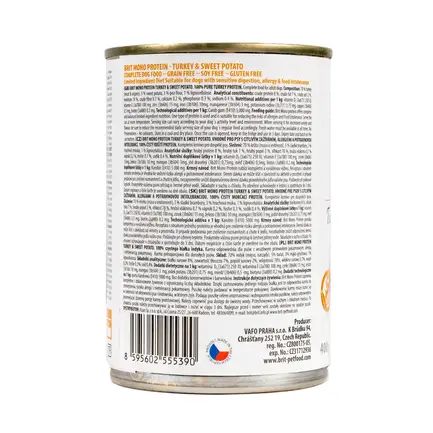 Вологий корм Brit Mono Protein Turkey & Sweet Potato для собак, з індичкою і бататом, 400 г: додаткове фото 3