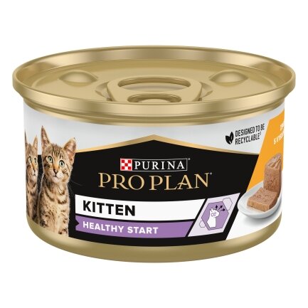 Вологий корм PRO PLAN Kitten Healthy Start для кошенят мус з куркою 85 г