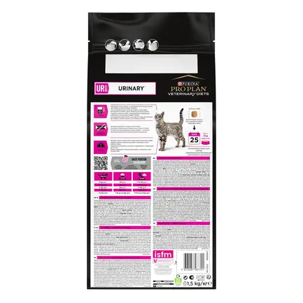 Сухий дієтичний корм PRO PLAN VETERINARY DIETS UR Urinary для дорослих котів для розчинення та зниження утворення струвітних каменів з куркою 1,5 кг: додаткове фото 3