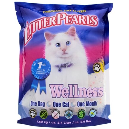 Litter Pearls Wellness ЛІТТЕР ПЕРЛС ВЕЛЛНЕС кварцовий силікагелевий наповнювач для туалетів котів 3,4 л