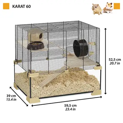 Ferplast CAGE KARAT 60 Клітка з склян піддоном для мишей та хом'яків: додаткове фото 2