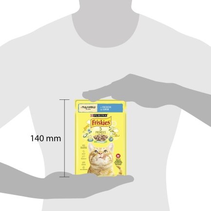 Вологий корм FRISKIES для дорослих котів шматочки у підливці з лососем 85 г — Фото 2