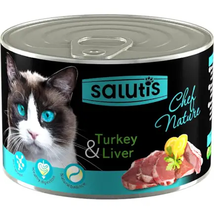 Salutis (Салютис) Chef Nature Turkey Liver консерва для котів паштет з індичкою та печінкою, 190 г