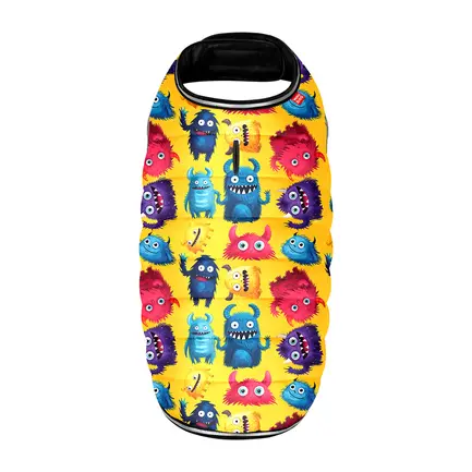 Курточка-накидка для собак WAUDOG Clothes, малюнок "Мохнаті монстри", S, А 32 см, B 41-51 см, С 25-35 см: додаткове фото 3