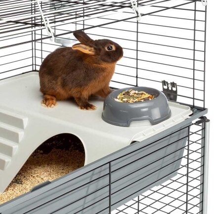 Ferplast CAGE RABBIT 100 DOUBLE Клітка 2 поверхи для кролів чорна — Фото 6