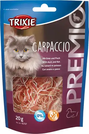 Ласощі Trixie Premio Carpaccio для котів, з качкою та рибою, 20 г