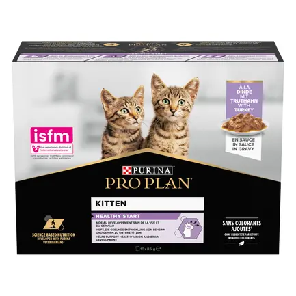 Вологий корм PRO PLAN Kitten Healthy Start для кошенят шматочки у підливці з індичкою 10x85 г: додаткове фото 2