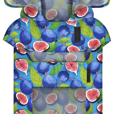 Дощовик-накидка з капюшоном для собак WAUDOG Clothes, малюнок "Інжир",L, А 48-52 см, B 60-70 см, С 42-52 см: додаткове фото 4