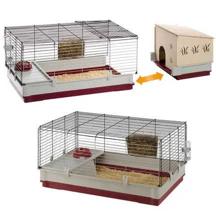 Ferplast CAGE KROLIK 140 PLUS Клітка для кролів з дерев будинком,пластик+метал: додаткове фото 12