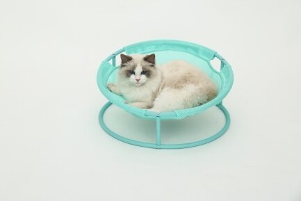 Складаний лежак для домашніх тварин MISOKO Pet bed round, 45x45x22 cm, mint — Фото 4