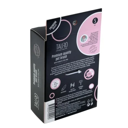 Tauro Pro Line Royal Щітка пластикова тонкі та м'які зубчики з нержавіючої сталі 25 мм, рожева, мала 15,5 x 10,2 x 6,2 см: додаткове фото 4