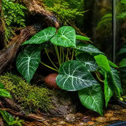 Штучна рослина Hobby Alocasia 1 24 × 14 см (37717) для тераріуму, акватераріуму та палюдаріуму: додаткове фото 3