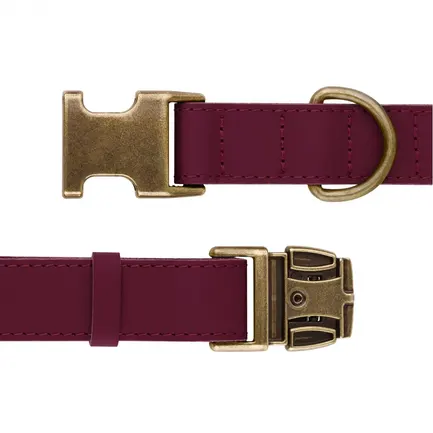 Нашийник для собак шкіряний BronzeDog Antiq бордовий L: додаткове фото 3