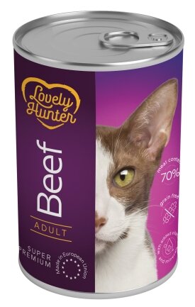 Вологий корм для дорослих котів з яловичиною Lovely Hunter Adult with beef, 400 г