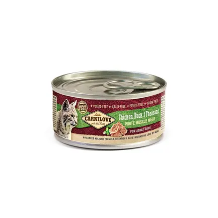 Вологий корм Carnilove Chicken, Duck & Pheasant для котів, качка та фазан, 100 г