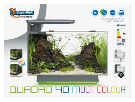 Акваріум скляний - Superfish Quadro 40 Multi Colour BLACK (A4052215): додаткове фото 4