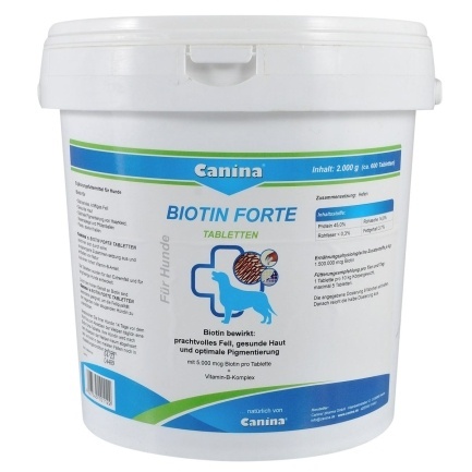 Вітаміни Canina Biotin Forte Tabletten для собак, інтенсивний курс для шерсті, 2000 г (600 табл)
