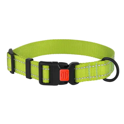 Нашийник для Собак BronzeDog Active Нейлоновий зі Світловідбиттям та Пластиковою Пряжкою Салатовий L: додаткове фото 3