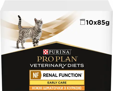 Вологий дієтичний корм PRO PLAN VETERINARY DIETS NF Renal Function Early Care для дорослих котів при патології нирок на ранніх стадіях з куркою 10х85 г