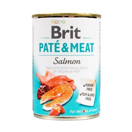 Вологий корм Brit Care Pate &amp; Meat для собак, з лососем, 400 г