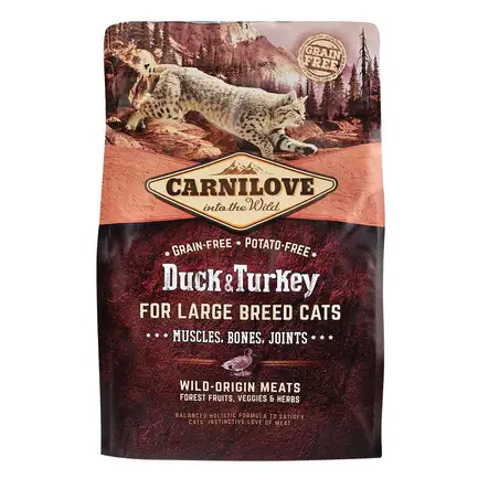 Сухий корм Carnilove Cat Large Breed для котів великих порід, качка та індичка, 2 кг: додаткове фото 3