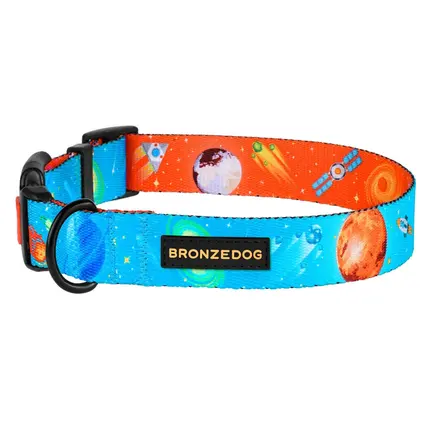 Нашийник для собак BronzeDog Urban Cosmos нейлоновий з пластиковою пряжкою Блакитний XL: додаткове фото 3