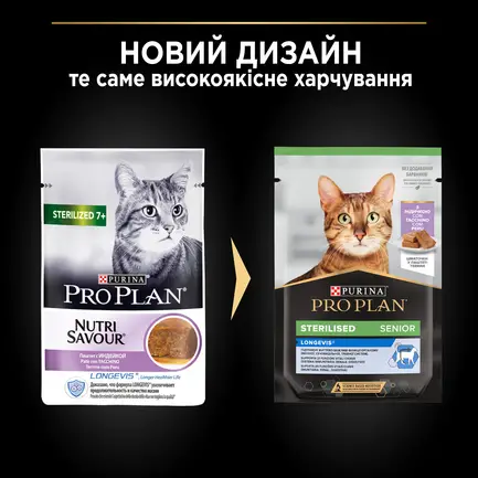 Вологий корм PRO PLAN Sterilised Senior для котів від 7 років після стерилізації шматочки у паштеті з індичкою 75 г: додаткове фото 11