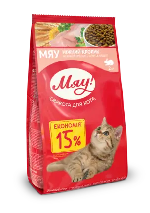 Мяу сух.корм для котів ніжний кролик 2кг