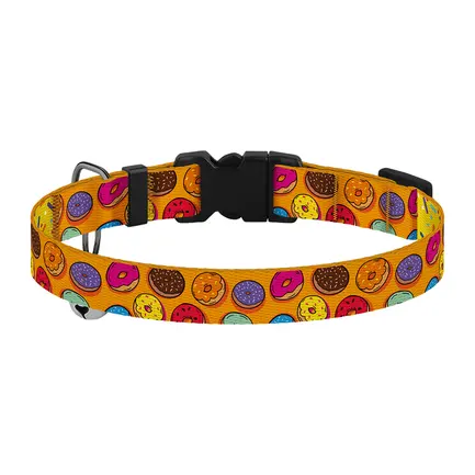 Нашийник для Котів BronzeDog Urban Fruits Нейлоновий з Пластиковою Пряжкою та Дзвіночком Пончики XS: додаткове фото 3