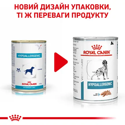 Дієтичний вологий корм Royal Canin HYPOALLERGENIC DOG (паштет) для собак 400г: додаткове фото 3