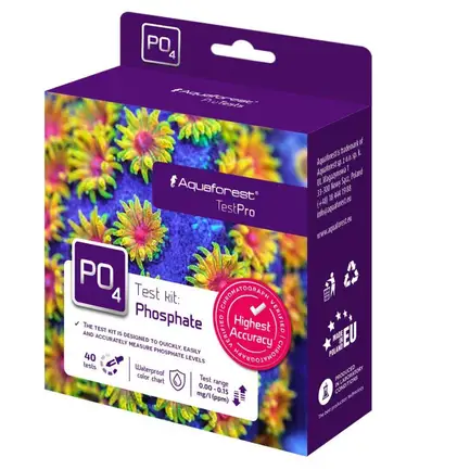 Тест на фосфати Aquaforest Phosphate Test Kit для морського акваріума, до 40 тестів