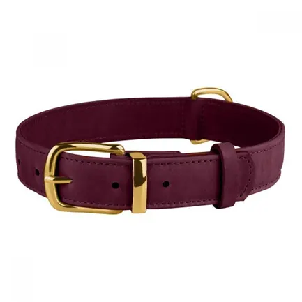 Нашийник для собак шкіряний BronzeDog Crazy бордовий L: додаткове фото 2
