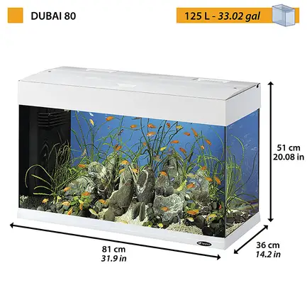Ferplast DUBAI 80 LED AQU WHITE Акваріум скляний з LED-освітленням, білий: додаткове фото 2