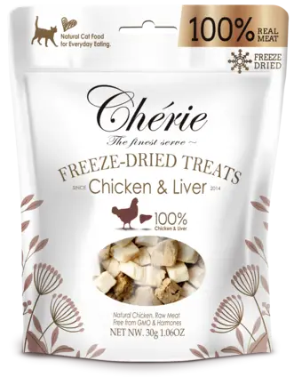 Cherie Freeze Dired for Cat Chicren and Liver Ласощі для котів з курки та курячої печінки с/м 30 г