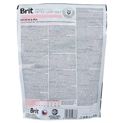Сухий корм Brit GF VetDiet Cat Hypoallergenic для котів, з харчовою алергією та непереносимістю, з лососем та горохом, 400 г: додаткове фото 5