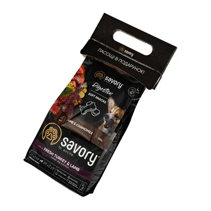 Набір для собак Savory Medium Breed 1 кг + ласощі: додаткове фото 2