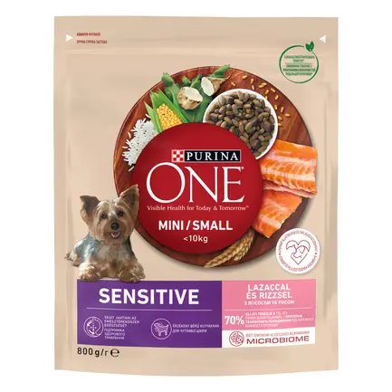 Сухий корм PURINA ONE Mini/Small Sensitive для дорослих собак дрібних порід з чутливим травленням з лососем та рисом 800 г